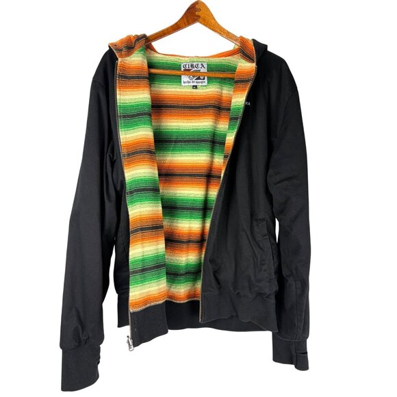 VTG Circa Hecho de Sangre Reversible Hooded  Skater Surfer Zip Jacket Men's XL - Picture 2 of 15